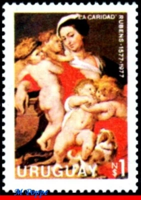 982 URUGUAY 1977 PAINTING BY RUBENS 400th BIRTH, FAMOUS PEOPLE, ART, MNH - Image 1 of 2