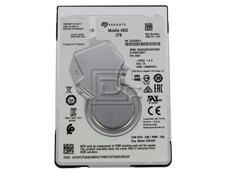 Seagate ST2000LM007 2TB SATA HDD Festplatte - Bild 1 von 3