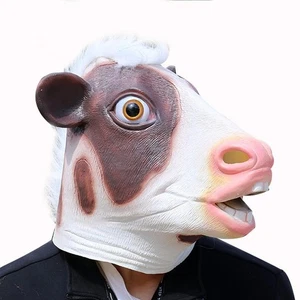 Halloween Cow Mask Gift Latex Animal Mask for Party Props Masquerade Cosplay - Picture 1 of 6