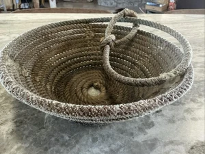 "Cesta Western Lariat hecha a mano de cuerda de rancho vaquero usada real 11""" - Imagen 1 de 6