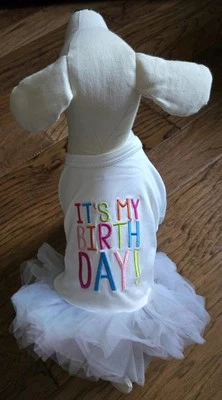 NWT IT'S MY BIRTHDAY Dog/Pet Dress With Attached Tutu- SIZE: S (SMALL) 4lbs-8lbs - Image 1 of 4