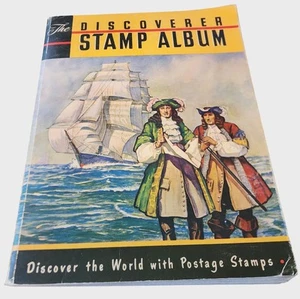 Album francobolli vintage 1959 "The Discoverer" con alcuni francobolli USA e mondiali - Foto 1 di 5