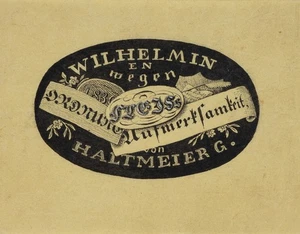 Glückwünsche zum Namenstag Wilhelmine,  1836, Feder Unbekannt (19.Jhd) - Bild 1 von 5