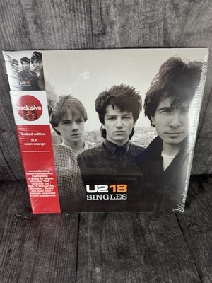 2 LP U2 - U218 Singles Target Exclusive Neon Orange Colored Vinyl - Image 1 of 2