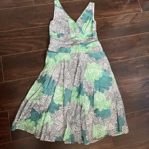 BEAUTIFUL MONSOON ORIANE CAMILLE FIT AND FLARE BALI PRINT DRESS Size 14 FREE P&P - Picture 1 of 4