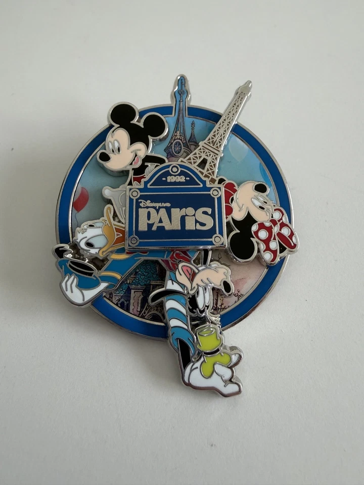 Заколка спиннер DLRP 2018 Fab 4 Mickey, Minnie, Donald & Goofy Eiffel Tower Paris - Изображение 1 из 1