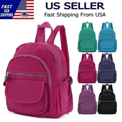 Mochila Escolar Impermeable Mujeres Cartera Nylon Mochila de Hombro Pequeña Bolsa de Viaje Foto 1 de 4