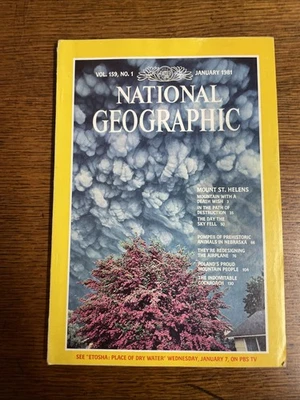 JAN 1981 NATIONAL GEOGRAPHIC SOCIETY / MOUNT ST, HELENS / POMPEII OF PREHISTORIC - Image 1 of 4