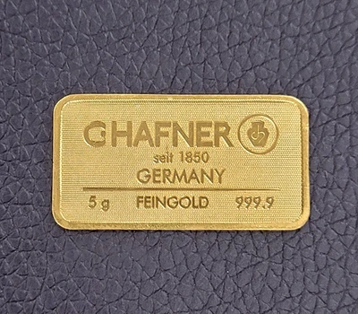 Goldbarren C.Hafner 5 Gramm Feingold 999.9 - Bild 1 von 2
