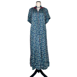 Natural Life Maxi Dress Size Small Boho Front Slit Tie Neck Hippie Festival - Picture 1 of 11