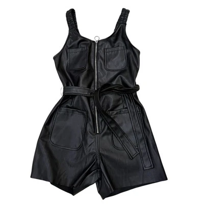 🖤 Mameluco Mayoral Niñas Cuero Vegano Negro - Talla 12 Foto 1 de 3