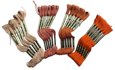 DMC 24 Skeins Mouline Special 25 Thread Orange Sand 946 950 3776 3778 Floss - Image 1 of 3