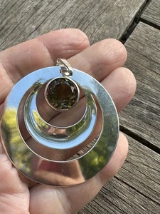 Arne Nordlie Sterling Silver rock crystal Pendant Norway Norwegian vtg 1369 - Picture 1 of 7