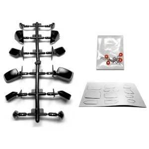 Kits de espejos retrovisores de repuesto para coche modelo RC negros y cromados - Imagen 1 de 9