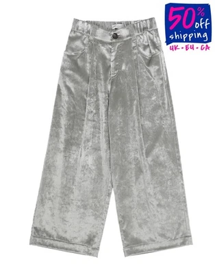 PVP €490 BRUNELLO CUCINELLI Pantalones de Terciopelo Niños Talla 6Y Gris Cintura Elástica Foto 1 de 4