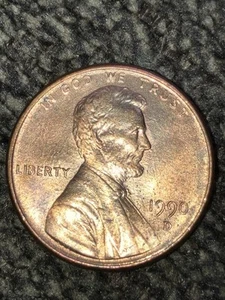 1990-D 1c Lincoln Penny Mint State Red Excellent Condition Misaligned - Picture 1 of 2