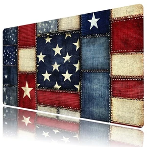 Patchwork Vintage American Flag Desk Pad for Keyboard Desk Mat 31.5x15.7 inch - Picture 1 of 6
