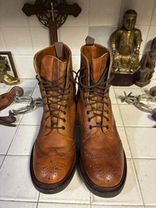 Polo Ralph Lauren Wing Tip Bench Made in England Boots 10.5 D Crockett Jones - Picture 1 of 14