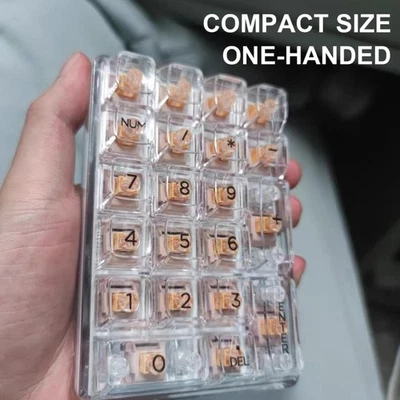 PC Transparent Numeric Keypad MX Keycaps 22Keys with Crystal Illumination - Image 1 of 4