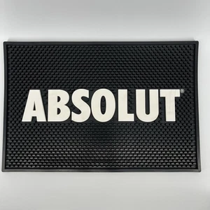Absolut Vodka Large Rectangular Bar Service Mat Black 17.5” X 11.5” Preowned - Picture 1 of 3