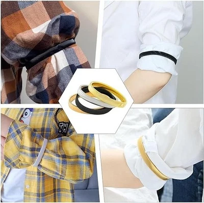 BRANDED Eastrise 3 Pairs Anti-Slip Metal Shirt Sleeve Holders - Stretchy Elastic Armband