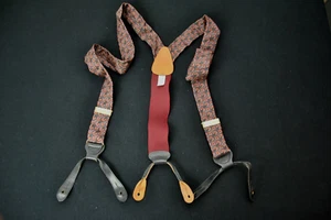 Vintage Sulka Hosenträger Seide rot grün Glieder 1325KS - Bild 1 von 3