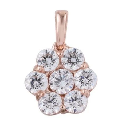 Colgante de oro rosa o platino sobre plata de ley hecho con circonitas de Swarovski Foto 1 de 4