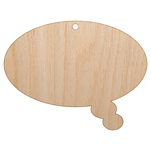 Gedanken Sprechblase massiv unvollendet Handarbeit Holz Weihnachtsbaum DIY Ornament - Bild 1 von 7
