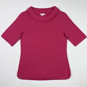 Neu Talbots Petite Baumwollmischung einfarbig rosa Kurzarm Strick Bluse Top - Bild 1 von 6