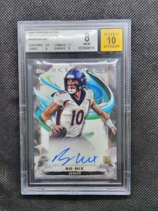 2024 Topps Inception Bo Nix RC On-Card Auto BGS 8/ 10 - Picture 1 of 2