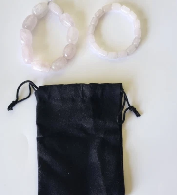 Jay King Mine Finds Chunky & Barrel Rose Quartz Bracelets x 2 - Изображение 1 из 3