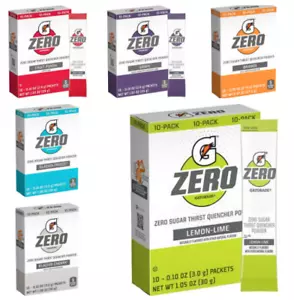 Gatorade Zero Thirst Quencher Powder-10 Sachets .Pick Your Flavour. - Picture 1 of 20