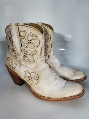 Shyanne Lily Floral Ankle Boots White Womens Size 10M - Image 1 of 4
