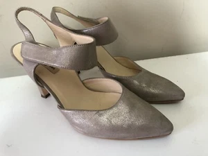 Paul Green ‘Nicolette’ Gold Lthr Mary Jane Slingback Pump Heels Sz US 8 UK 5.5 - Picture 1 of 24