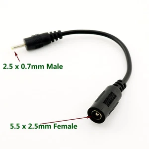 CCTV DC Power Adapter Cable 5.5mm x 2.5mm Female Jack Socket to 2.5 x 0.7mm Male - Picture 1 of 5