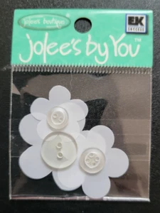 JOLEE'S Boutique By You Embellishment White Button Flowers 3 pcs - Picture 1 of 1