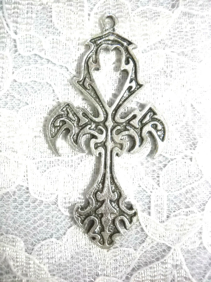 ANKH ANCIENT SYMBOL AMERICAN MADE SILVER PEWTER PENDANT ADJUSTABLE NECKLACE - Image 1 of 1