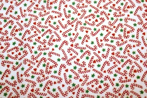 Zuckerstange & grüne Sterne Baumwollstoff 1 Yard x 44" breit Textil Kunst & Film Inc - Bild 1 von 3