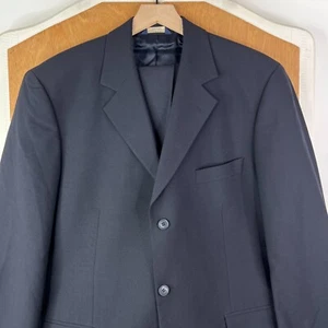 Brooks Brothers Suit Mens 43L Navy Blue 3 Button Wool Stretch Pants 32x30 NEW - Picture 1 of 21