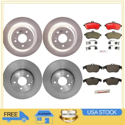 Pastillas de freno y rotores delanteros traseros XH de cerámica para Mercedes-Benz C250 2012-2014 Foto 1 de 4