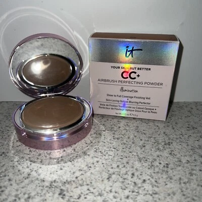 IT Cosmetics DEEP Your Skin But Better CC Airbrush Powder Illumination NIB - Image 1 of 2