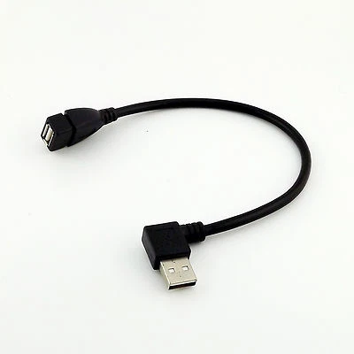 USB 2.0 Type A Male Right Angle To Female Extension Adapter Converter Cable Cord - Image 1 of 4