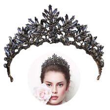 Vintage Baroque Black Crown Gothic Headband Bride Hair Comb