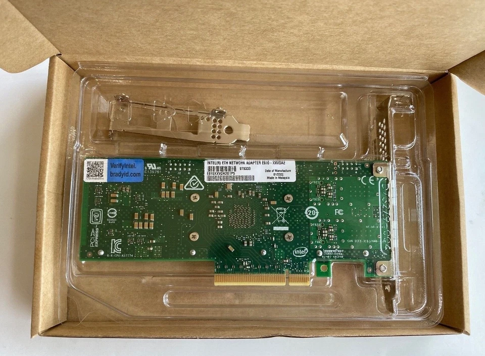 NEW!!! INTEL E810-XXVDA2 E810XXVDA2 ENTERPRISE ETHERNET 10/25Gb 2-PORT SFP28 - Image 1 of 2