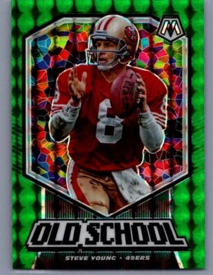 2020 Panini Mosaic #OS5 Steve Young Old School Prizm Green - Image 1 of 2