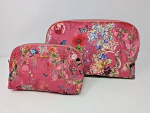 CAMILLA "PATCHWORK HEART" PINK FLORAL LARGE & SMALL MAKEUP TRAVEL TOILETRY BAG - Picture 1 of 11
