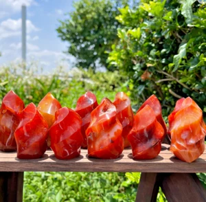 2025NEW! Carnelian Flame Stone Red Agate Stone Mineral Specimen Home Decor - Picture 1 of 4