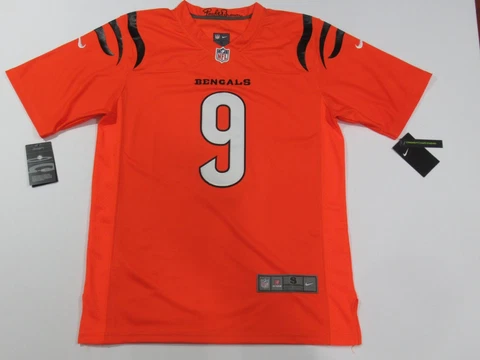 Joe Burrow #9 Cincinnati Bengals Game Limited On-Field Men's Jersey Orange Cover