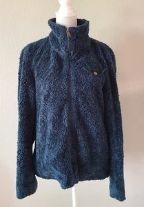 Pendelton Women's Fuzzy Sherpa Jacket Sz Small Full Zipper Blue Plaid Pockets - Picture 1 of 10