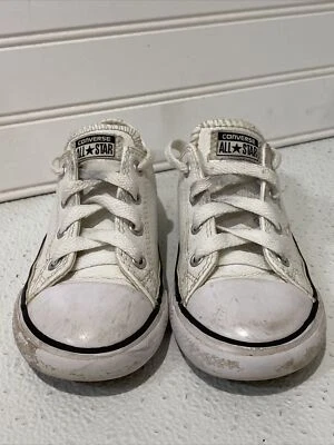 Zapatillas CONVERSE All Star Niños Jóvenes Imitación Cuero Blanco Talla 9 EE. UU. EUR 25 Zapatos Foto 1 de 4